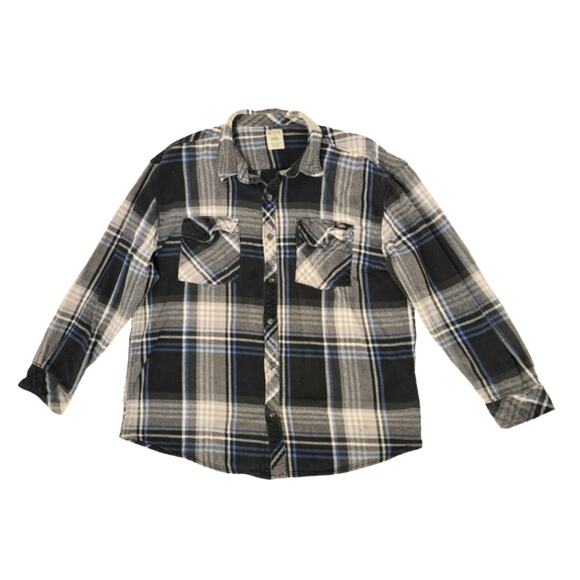Dickies Other - Dickies Shirt Jacket Mens XXL Blue Plaid Flannel Quilted Lined Work Shacket